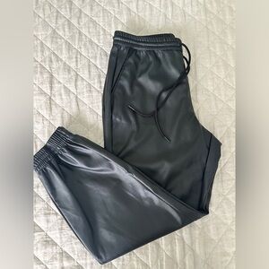 A New Day Faux Leather Joggers, size M, NWOT